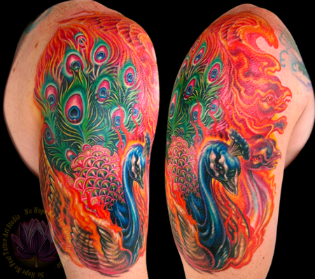 James Kern - Peacock Half Sleeve Tattoo